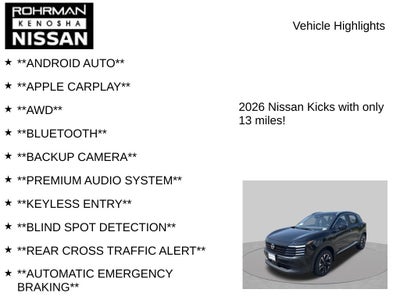 2026 Nissan Kicks SV AWD