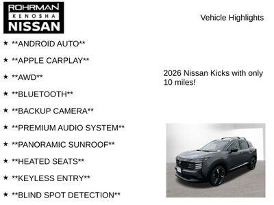 2026 Nissan Kicks SR AWD Cold Weather Package