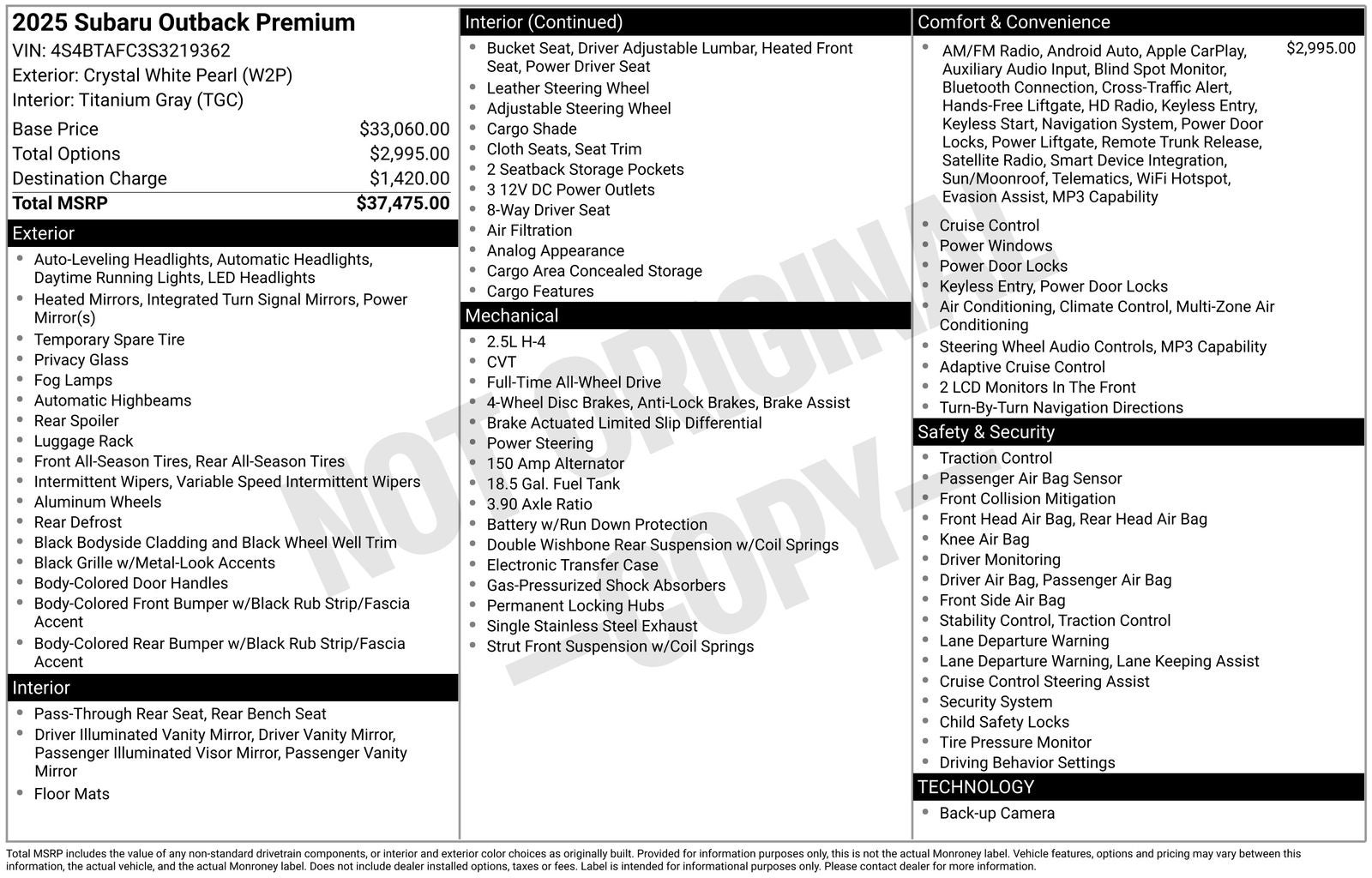 2025 Subaru Outback Premium