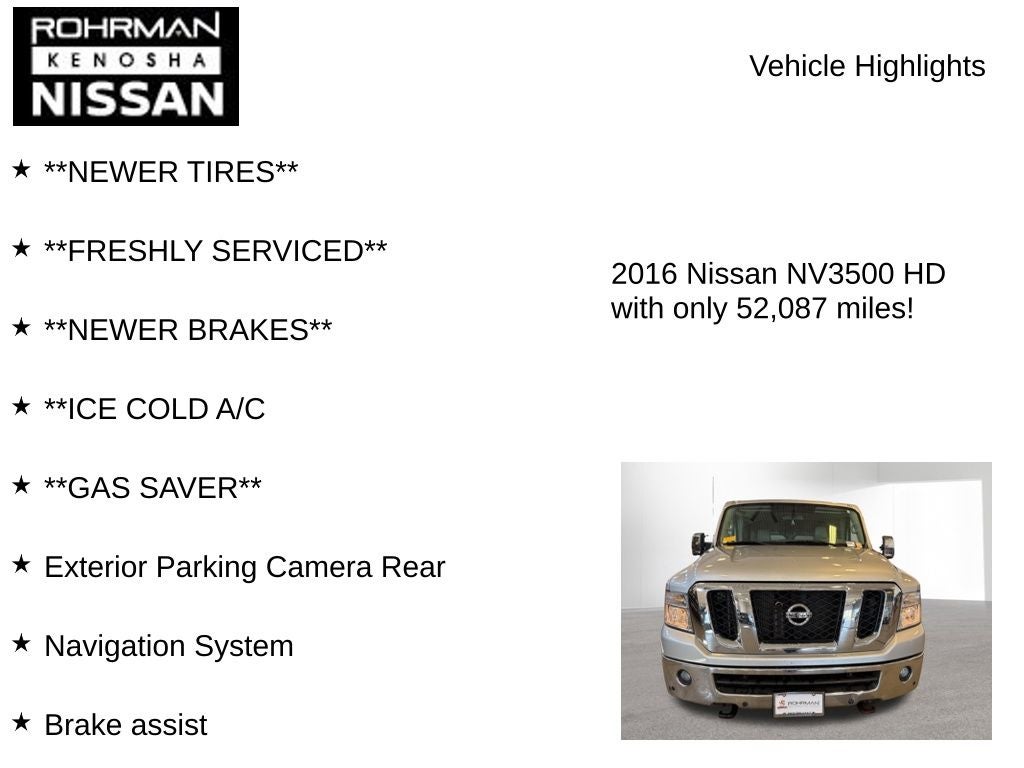 2016 Nissan NV Passenger SL