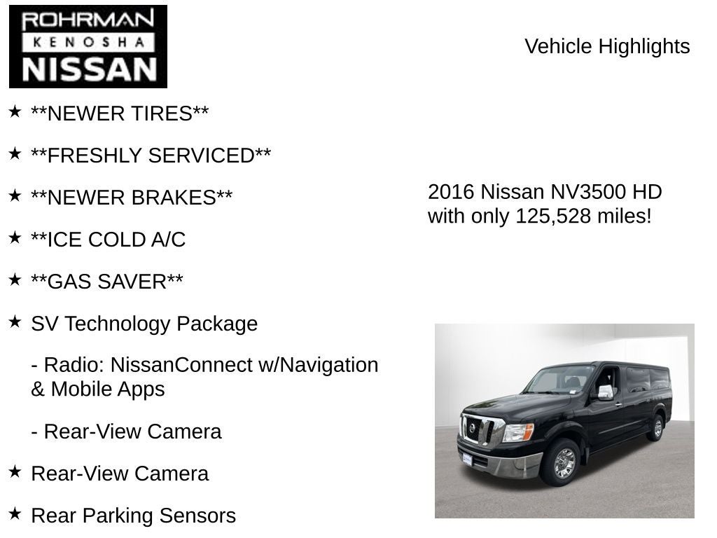 2016 Nissan NV Passenger SV