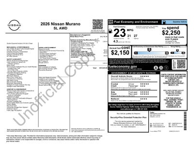 2026 Nissan Murano SL Comfort Package