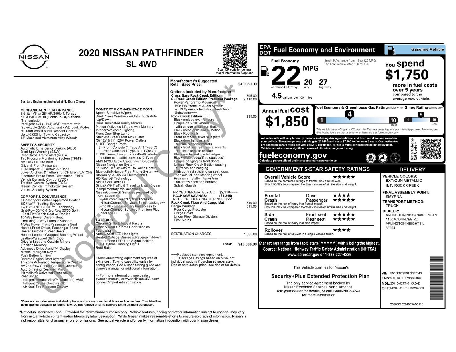 2020 Nissan Pathfinder SL Premium Package