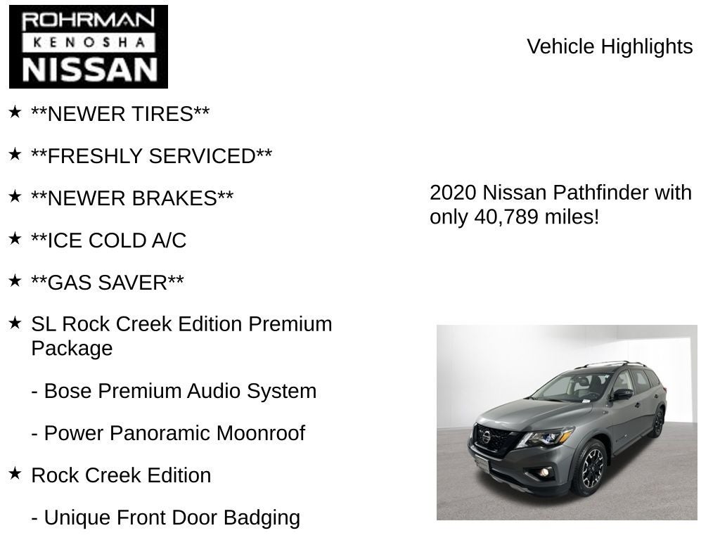 2020 Nissan Pathfinder SL Premium Package