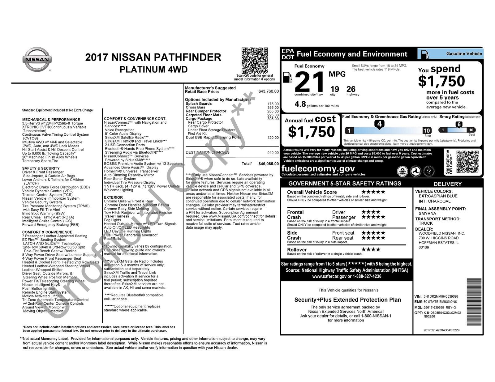 2017 Nissan Pathfinder Platinum