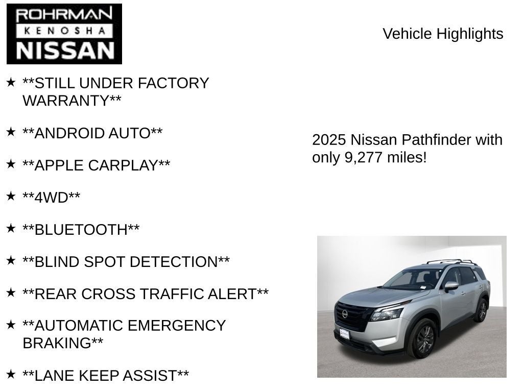 2025 Nissan Pathfinder SV 4WD