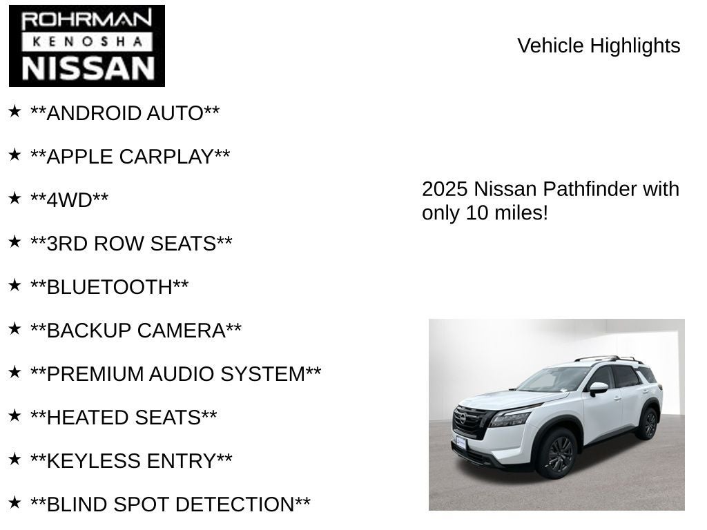 2025 Nissan Pathfinder SV Black Appearance Package