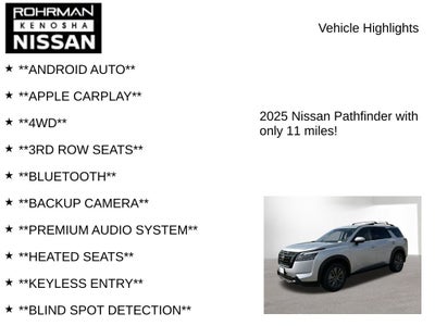 2025 Nissan Pathfinder SV Black Appearance package