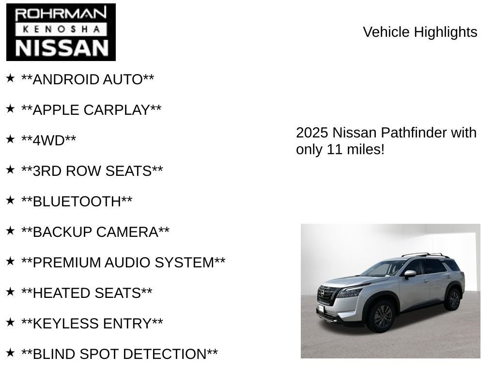 2025 Nissan Pathfinder SV Black Appearance package