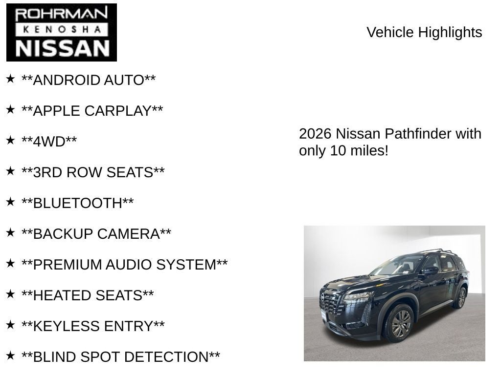 2026 Nissan Pathfinder SV