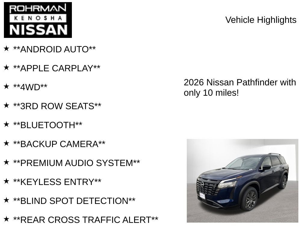 2026 Nissan Pathfinder SV