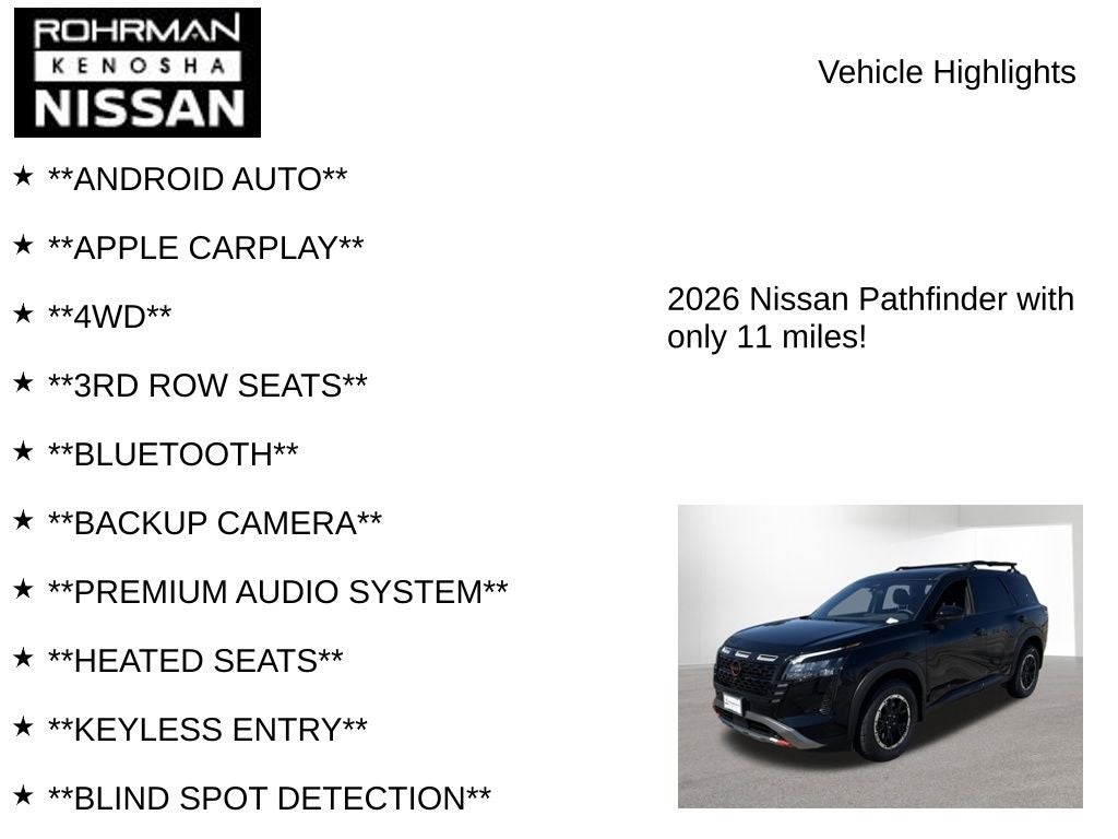 2026 Nissan Pathfinder Rock Creek