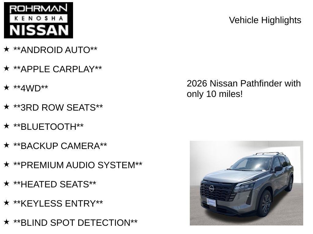 2026 Nissan Pathfinder SV