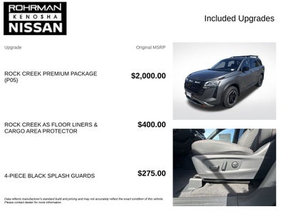 2026 Nissan Pathfinder Rock Creek Premium Package