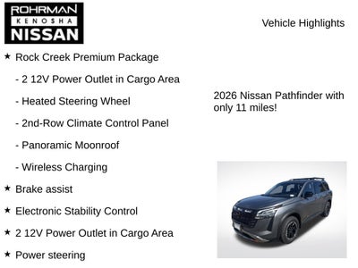 2026 Nissan Pathfinder Rock Creek Premium Package