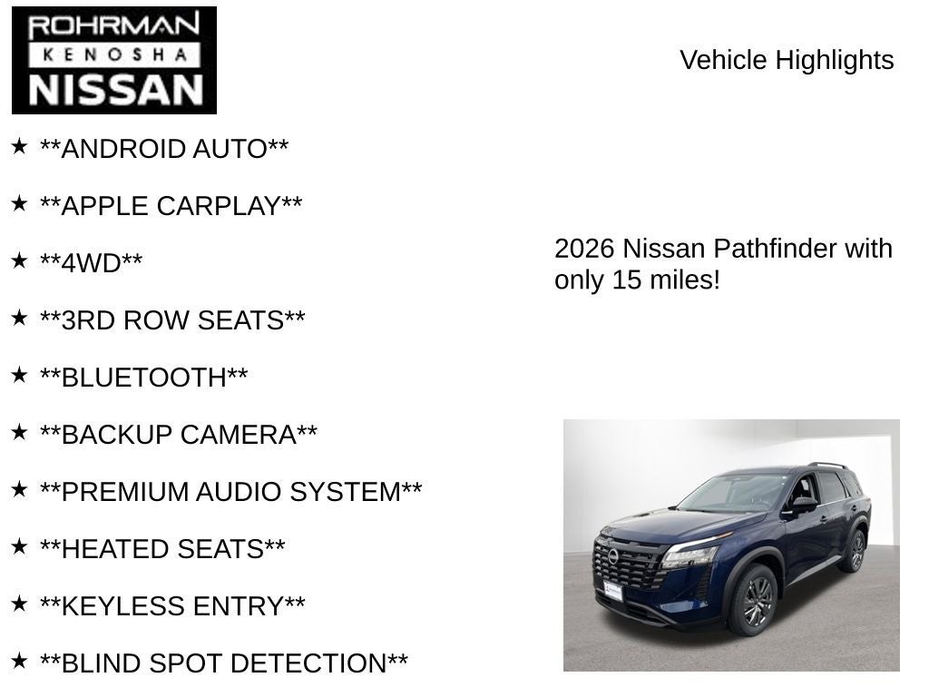 2026 Nissan Pathfinder SV