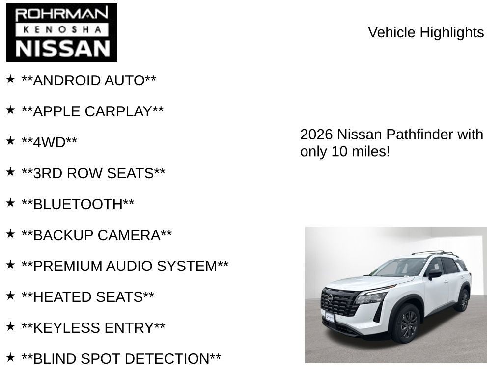 2026 Nissan Pathfinder SV