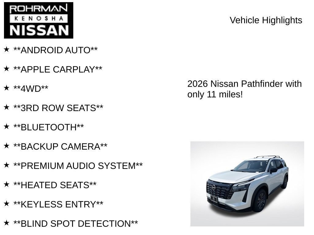2026 Nissan Pathfinder SV
