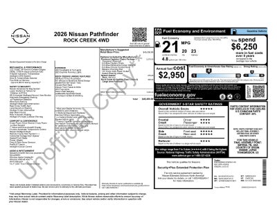 2026 Nissan Pathfinder Rock Creek Premium Package
