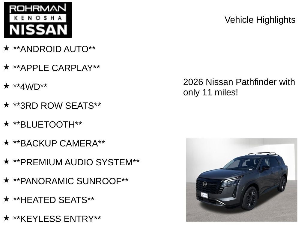 2026 Nissan Pathfinder SL Premium Package