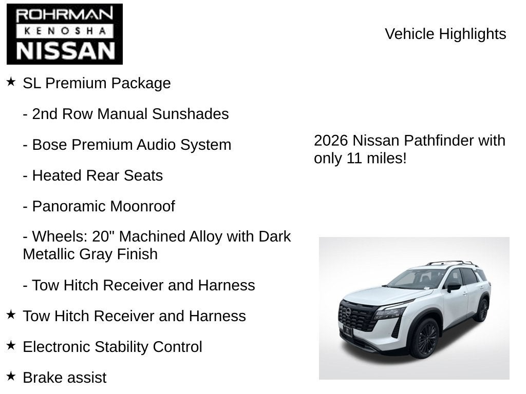 2026 Nissan Pathfinder SL Premium Package