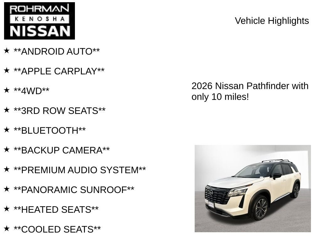 2026 Nissan Pathfinder Platinum