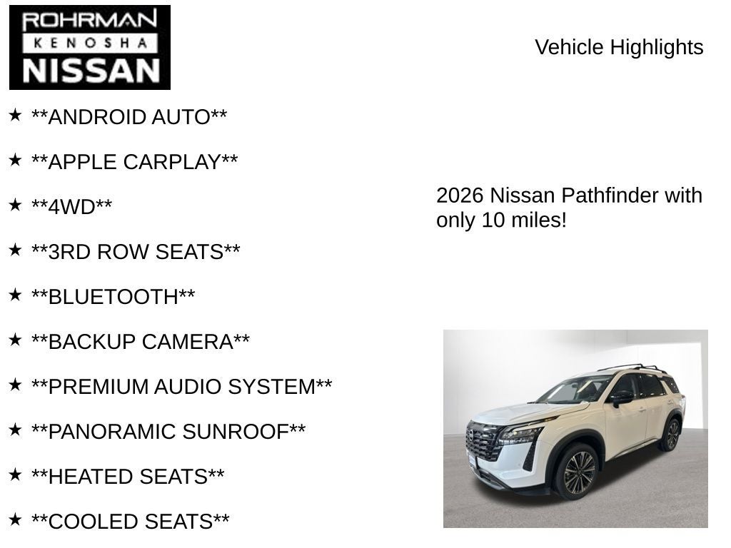 2026 Nissan Pathfinder Platinum