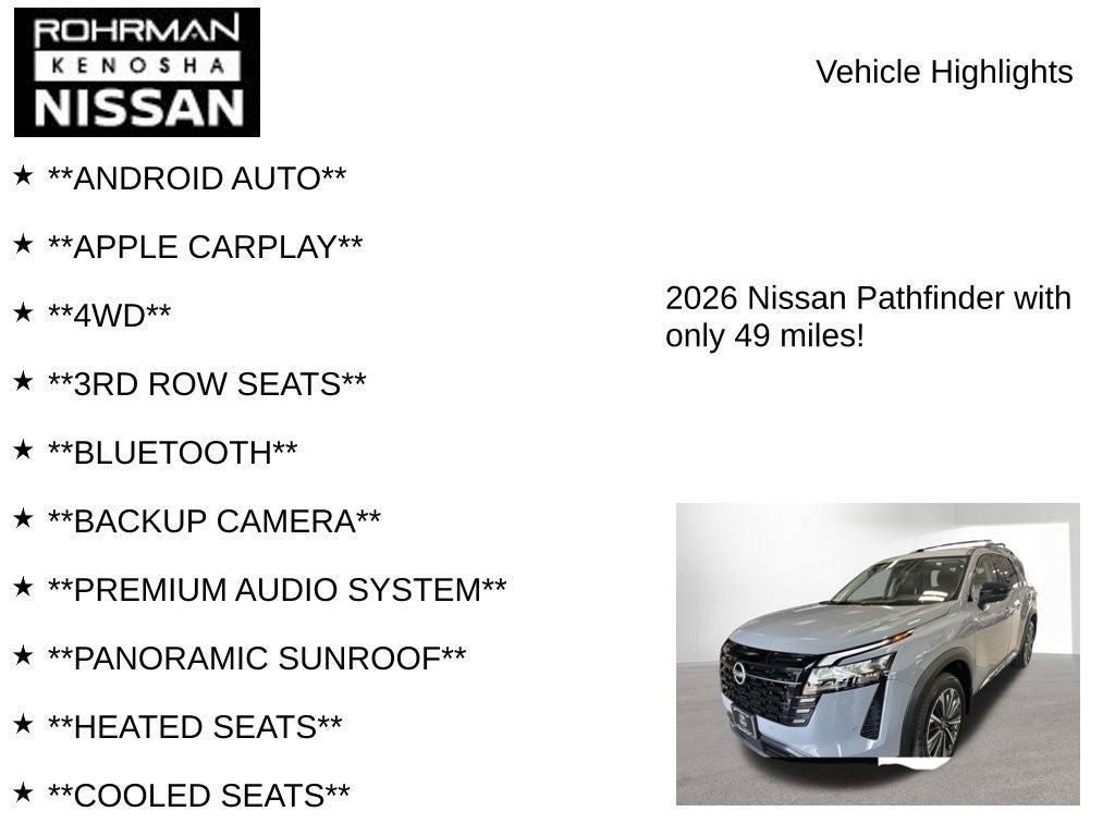 2026 Nissan Pathfinder Platinum