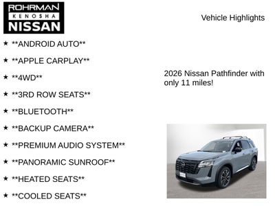 2026 Nissan Pathfinder Platinum Captain Chairs Package