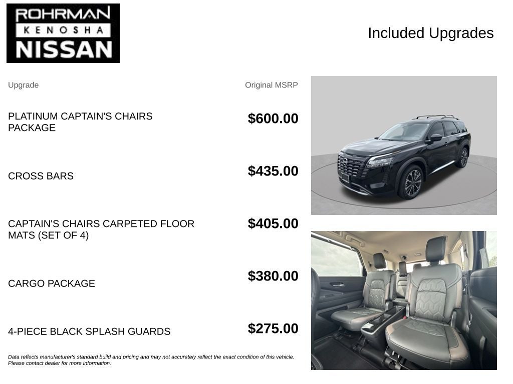 2026 Nissan Pathfinder Platinum Captain's Chairs Package