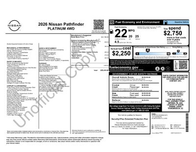 2026 Nissan Pathfinder Platinum Captain's Chairs Package
