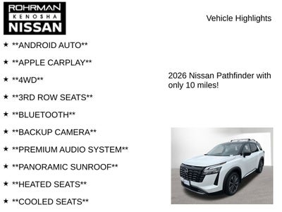2026 Nissan Pathfinder Platinum Captain Chairs Package