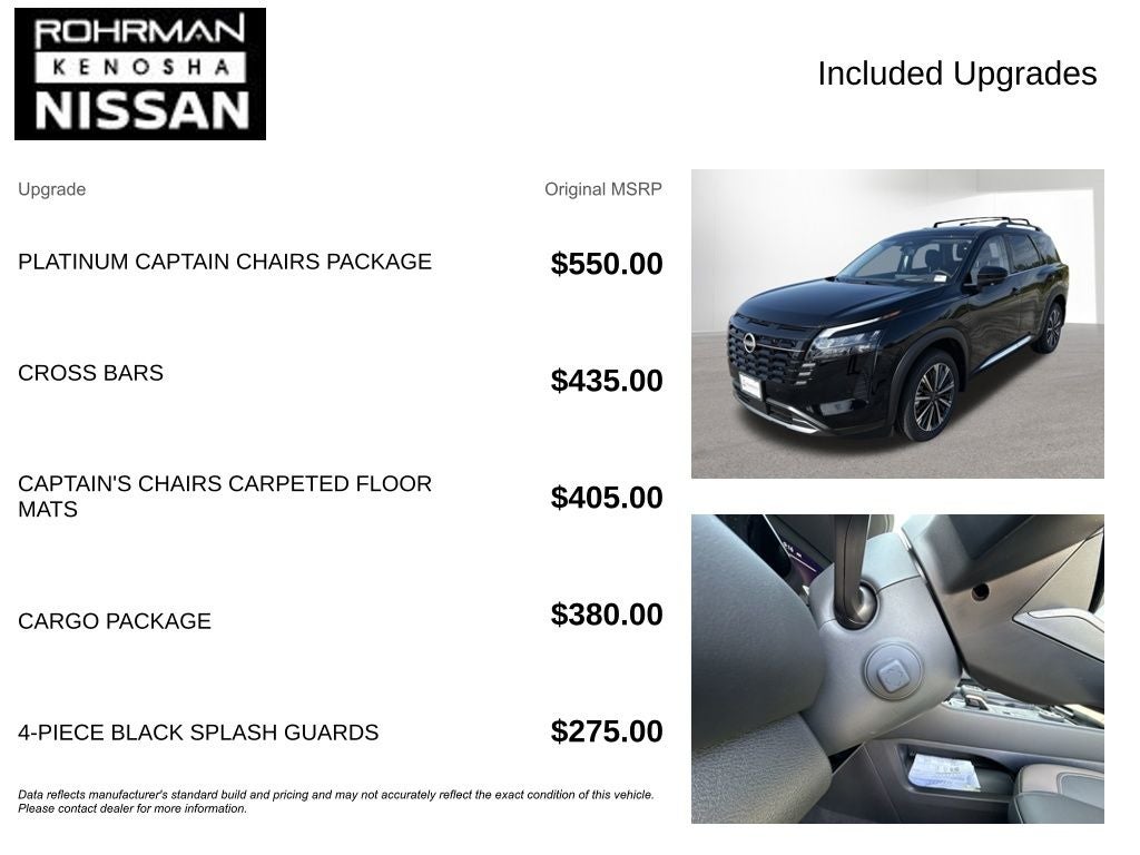 2026 Nissan Pathfinder Platinum Captain Chairs Package