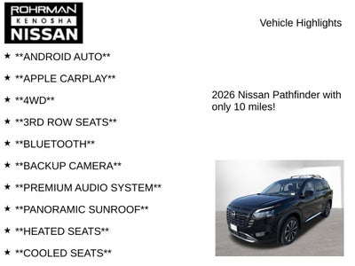 2026 Nissan Pathfinder Platinum Captain Chairs Package