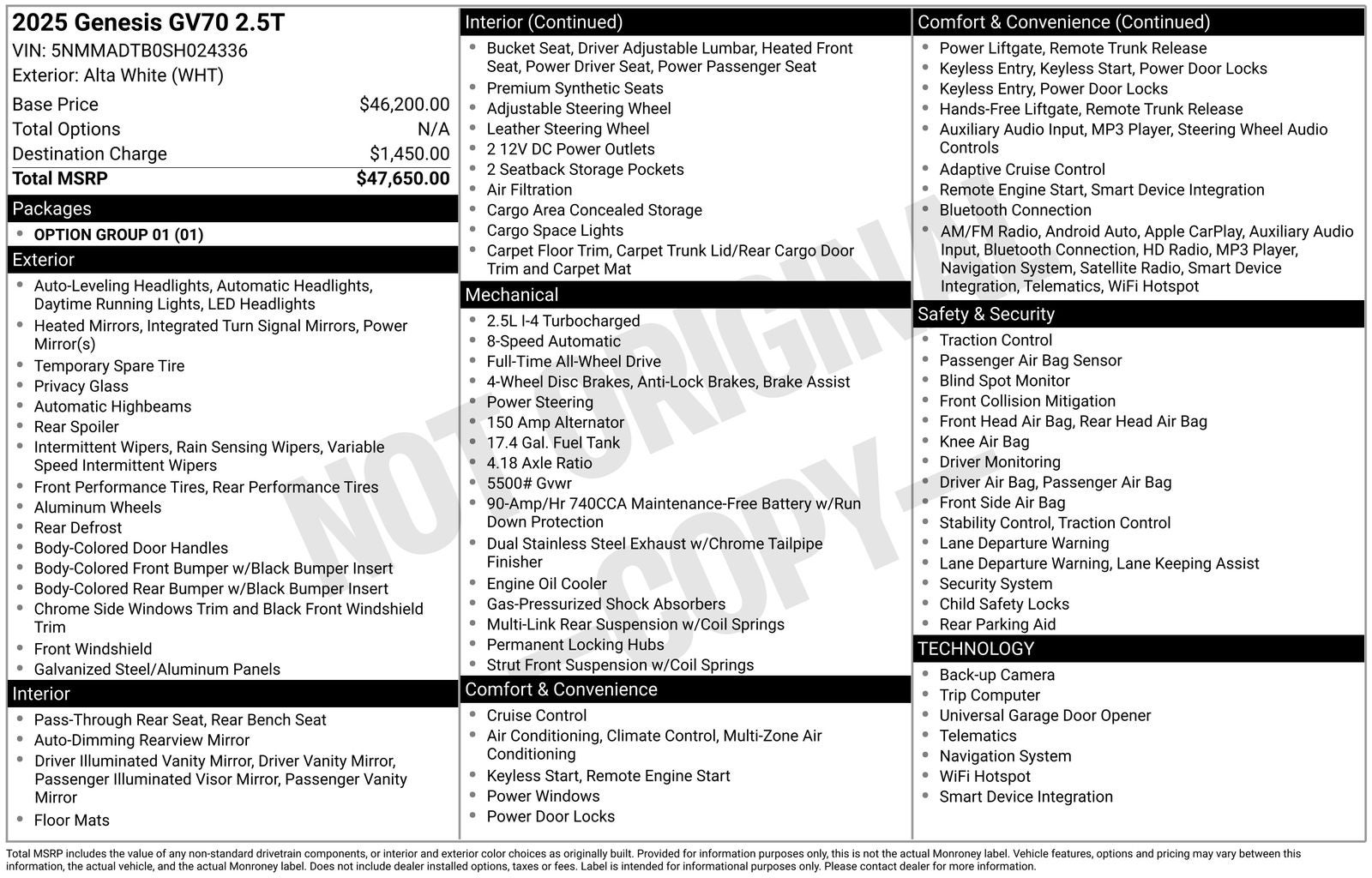 2025 Genesis GV70 2.5T