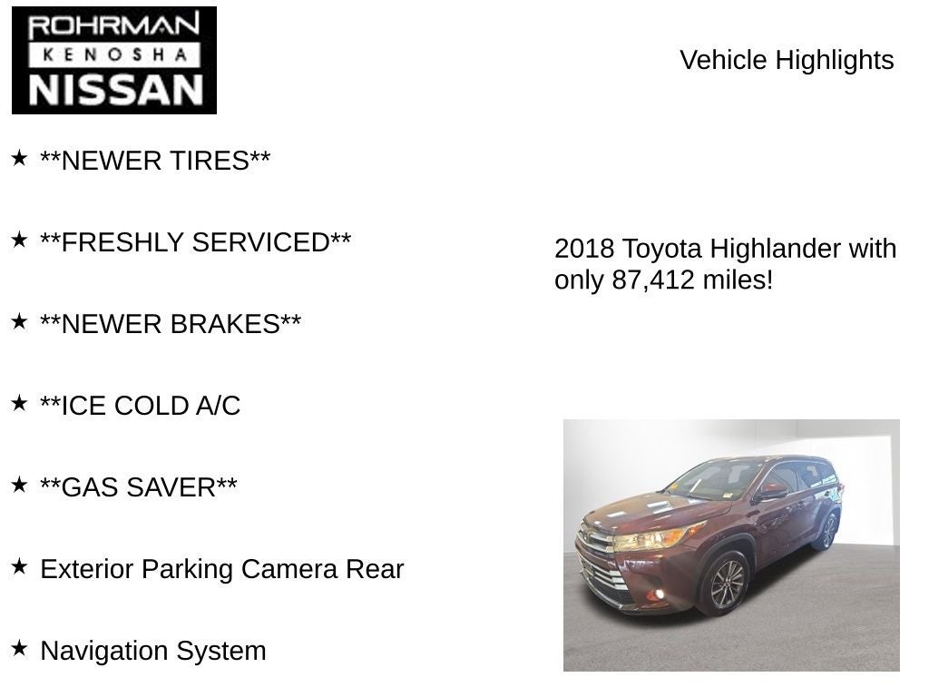 2018 Toyota Highlander SE