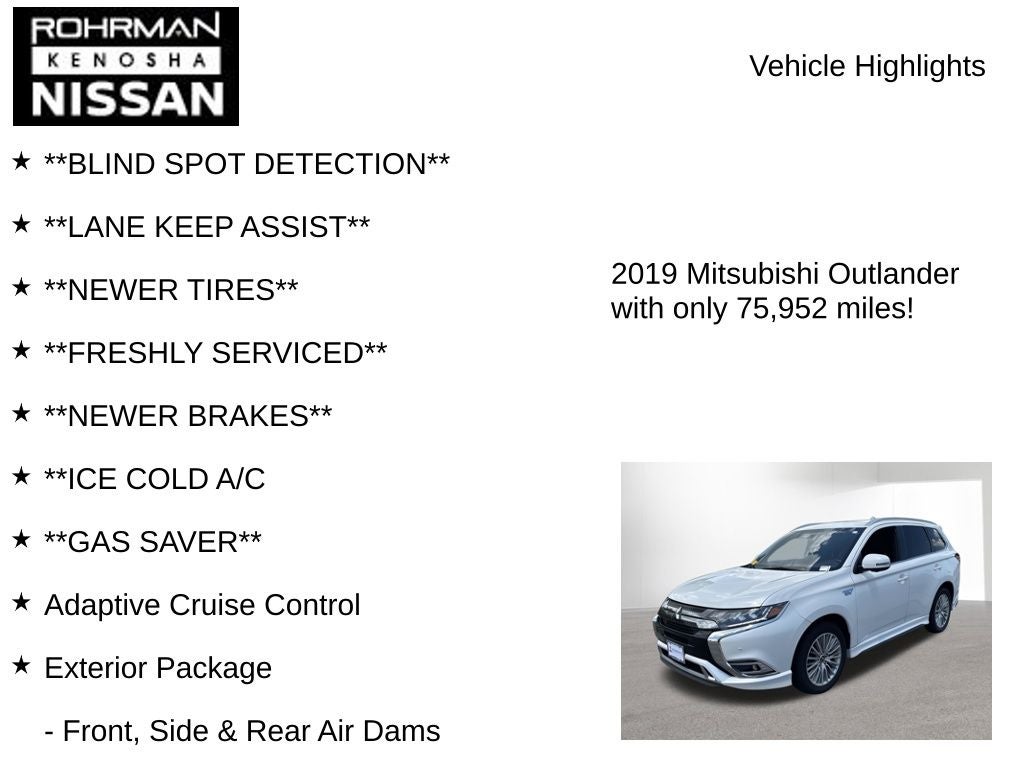 2019 Mitsubishi Outlander PHEV SEL