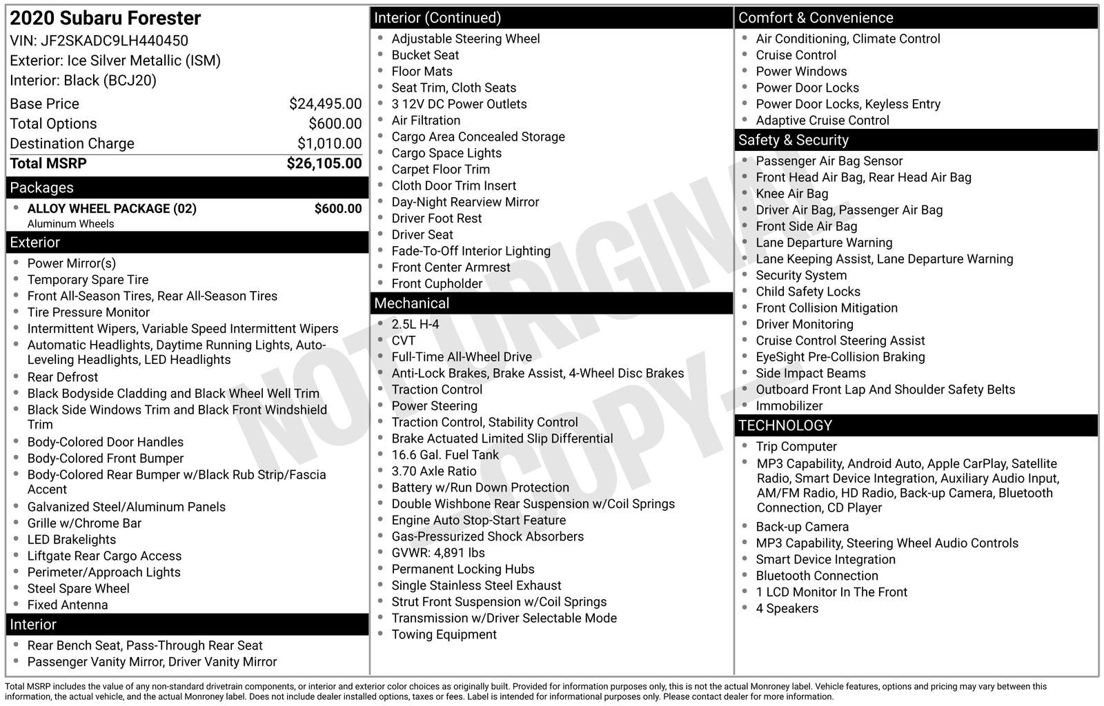 2020 Subaru Forester Base