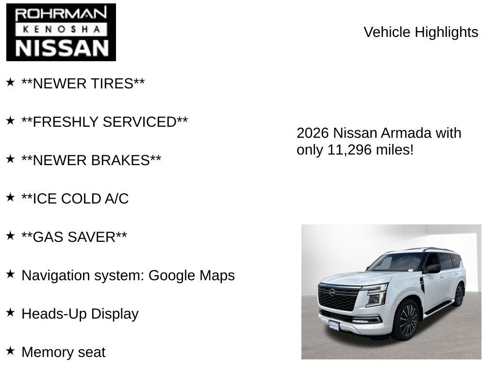 2026 Nissan Armada Platinum Reserve