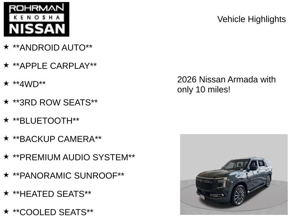 2026 Nissan Armada Platinum Reserve