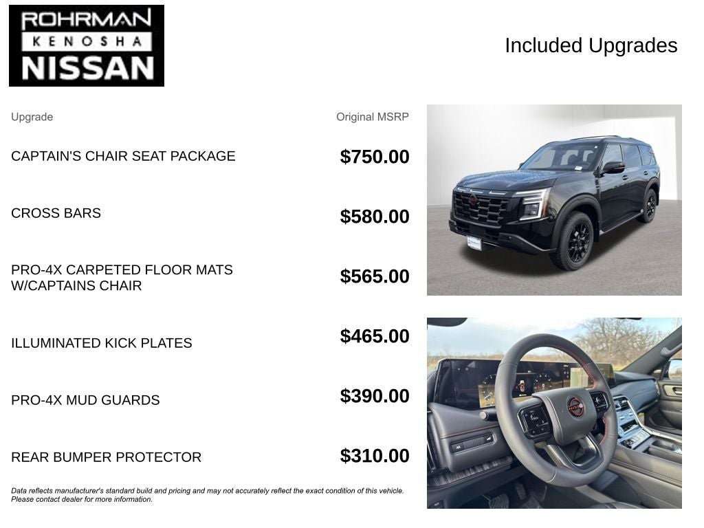 2026 Nissan Armada PRO-4X Captain's Chair Seat Package