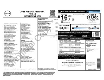 2026 Nissan Armada PRO-4X Captain's Chair Seat Package