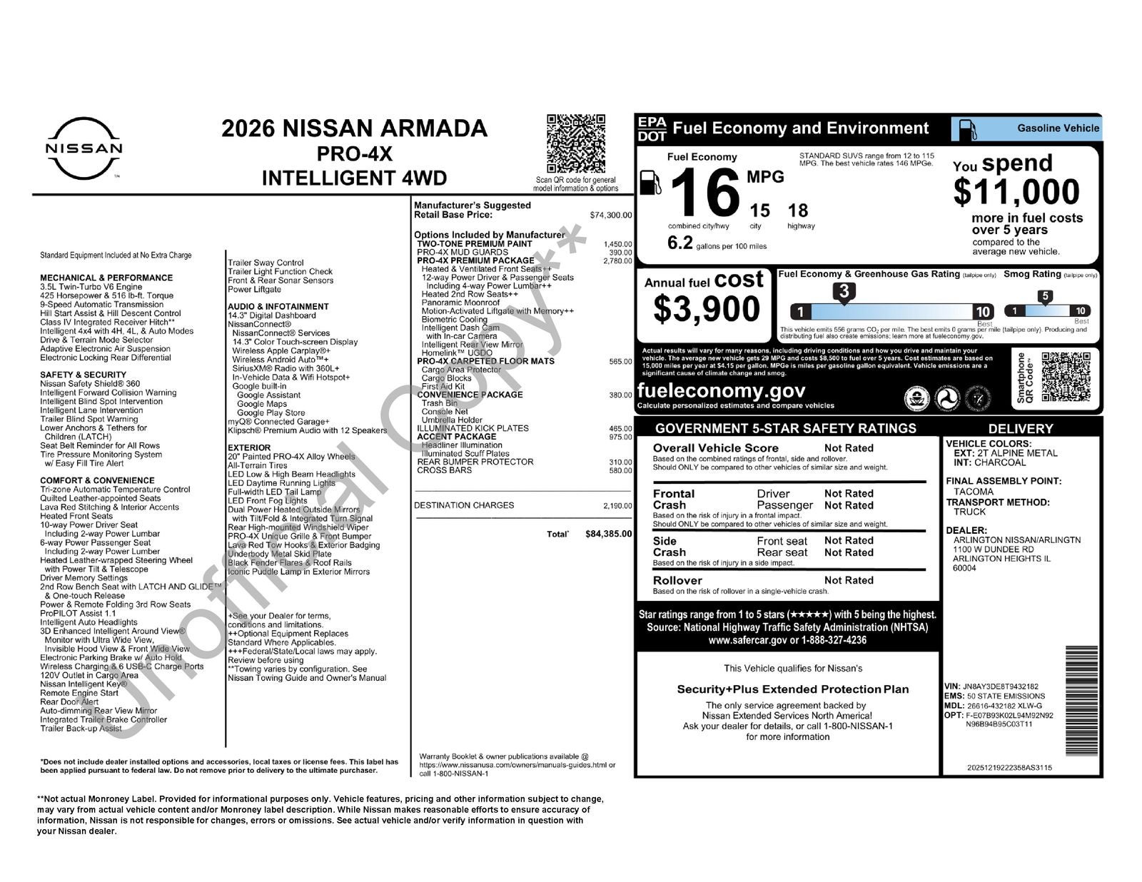 2026 Nissan Armada PRO-4X Premium Package