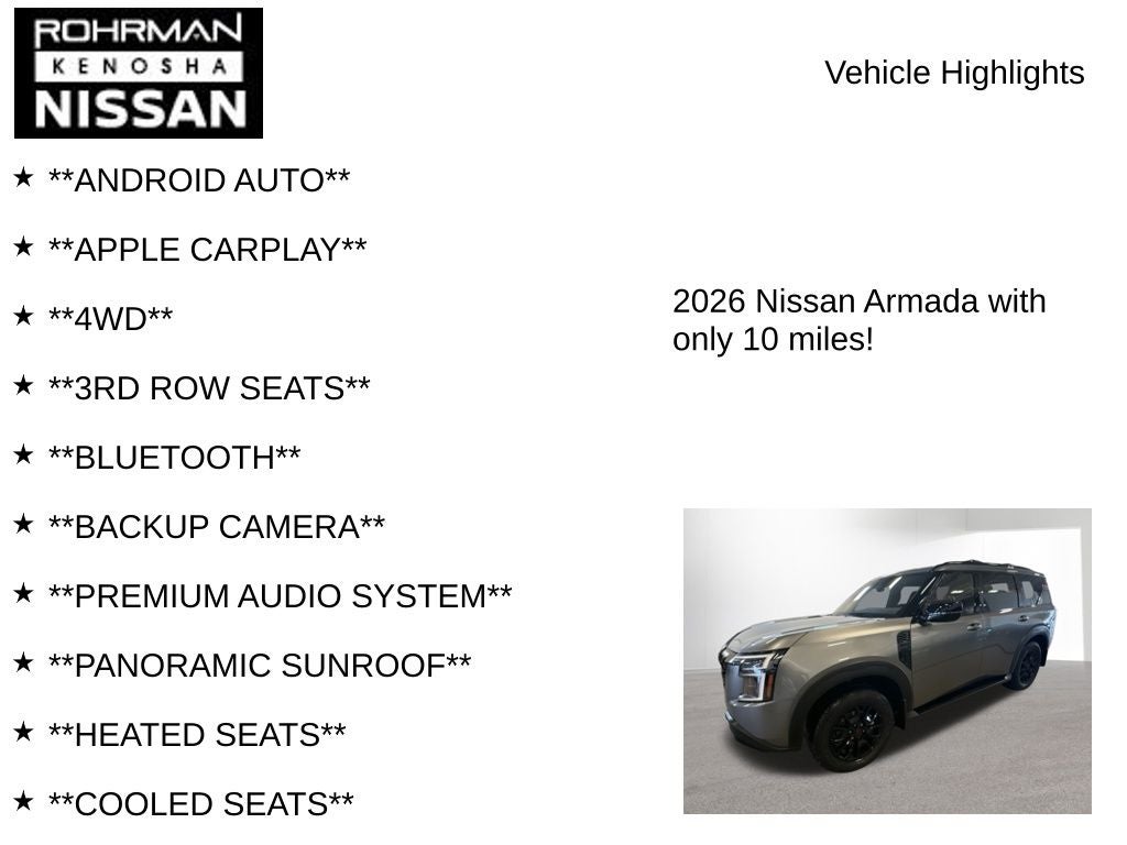 2026 Nissan Armada PRO-4X Premium Package