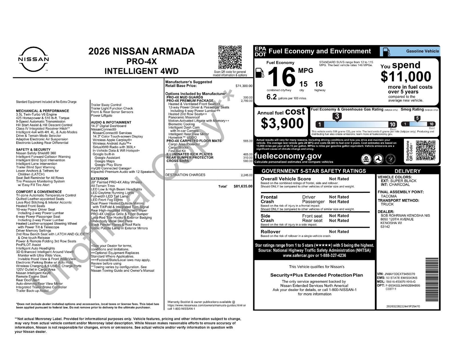 2026 Nissan Armada PRO-4X Premium Package
