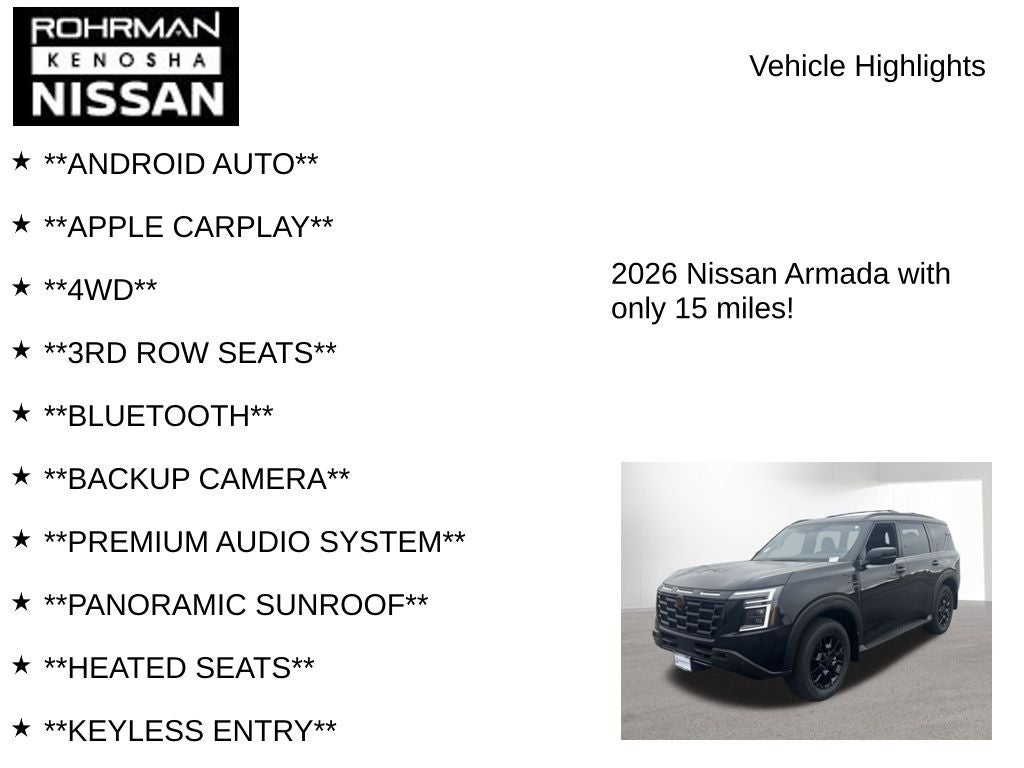 2026 Nissan Armada PRO-4X Premium Package