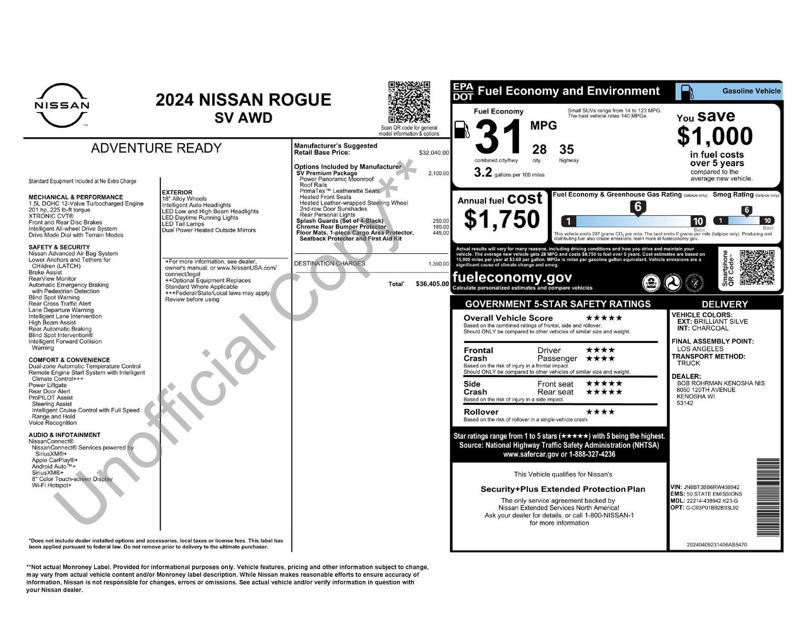 2024 Nissan Rogue SV Premium Package
