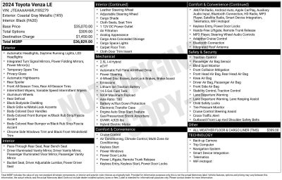 2024 Toyota Venza LE