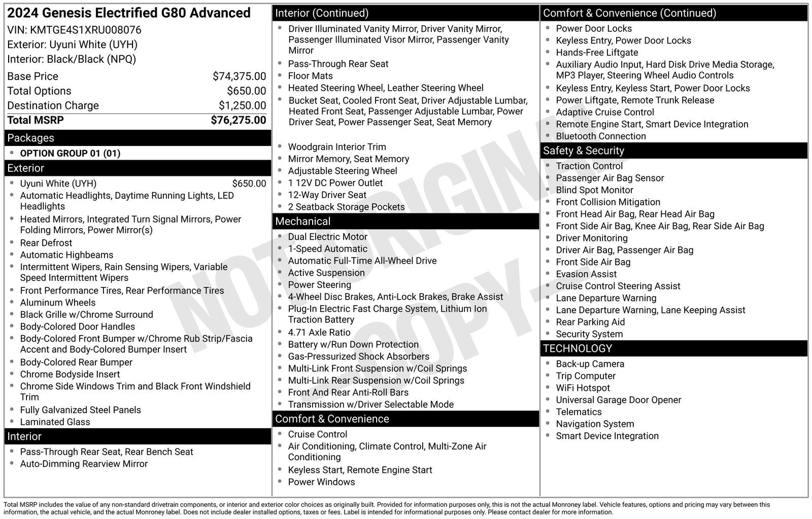 2024 Genesis Electrified G80 Advanced