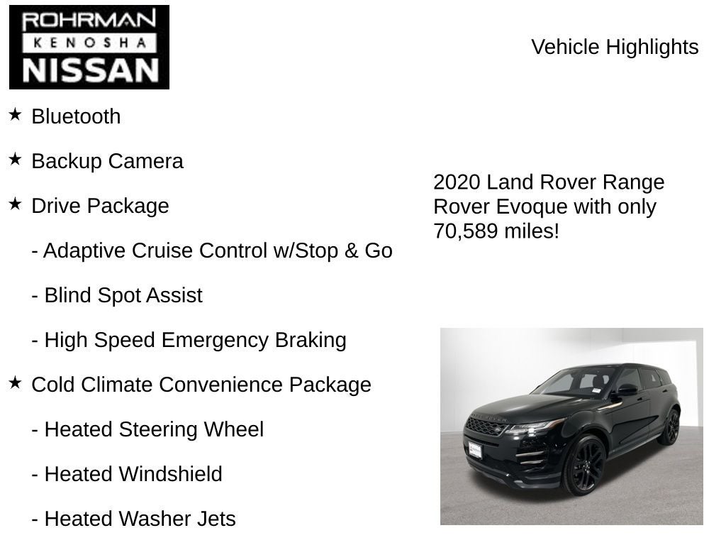 2020 Land Rover Range Rover Evoque Dynamic